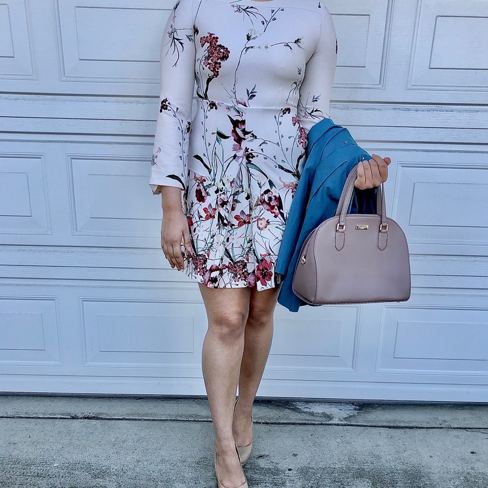 Beautiful Zara Woman White Tea Floral Dress